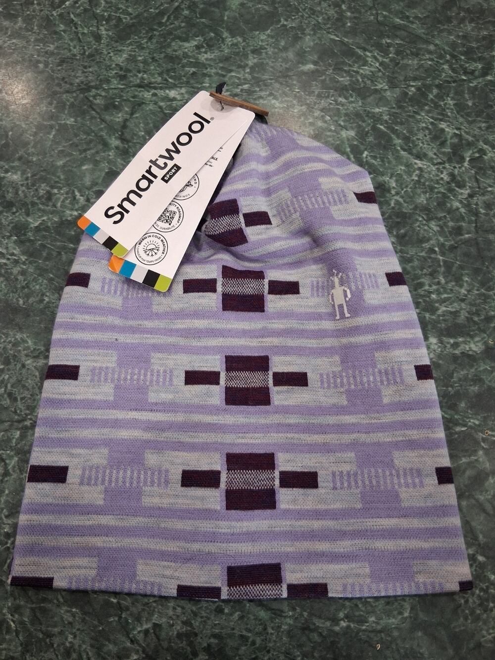 Smartwool Kids XL Purple 100% Merino Wool Thermal Reversible Cuffed Beanie NWT